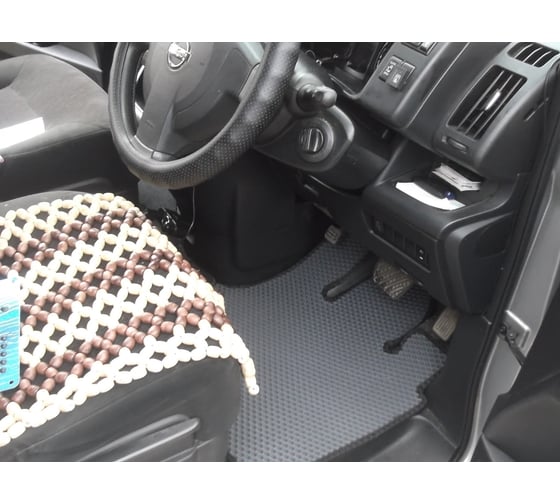 Ковры в салон автомобиля Eva Smart nissan serena iii c - 25 правый руль 2005 - 2010 эва сота коричневые c серой окантовкой 2761-A6B1-S