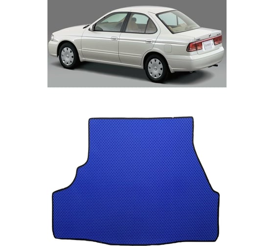 Ковры в салон автомобиля Eva Smart nissan sunny b15 правый руль седан 1998 - 2004 эва сота чёрные c бежевой окантовкой 1603-B5A1-S