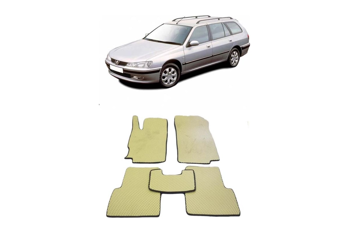 Ковры в салон автомобиля Eva Smart peugeot 406 1996 - 2004 эва сота  коричневые c серой окантовкой 2111-A6B1-S - заказать в интернет-магазине:  цена, описание, отзывы.