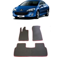 Ковры в салон автомобиля Eva Smart peugeot 407 2004 - 2010 эва сота чёрные c черной окантовкой 1665-B5B5-S