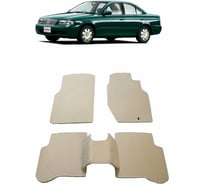 Ковры в салон автомобиля Eva Smart nissan sunny b15 правый руль седан 1998 - 2004 эва сота коричневые c красной окантовкой 1603-A6A7-S