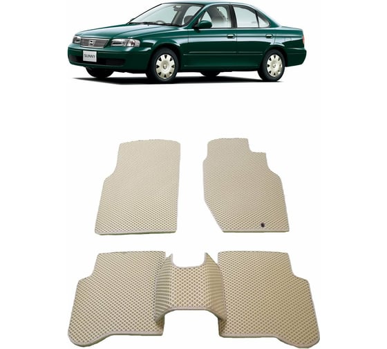 Ковры в салон автомобиля Eva Smart nissan sunny b15 правый руль седан 1998 - 2004 эва сота коричневые c коричневой окантовкой 1603-A6A6-S 1