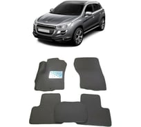 Ковры в салон автомобиля Eva Smart peugeot 4008 2012 - 2017 эва сота чёрные c бежевой окантовкой 1664-B5A1-S