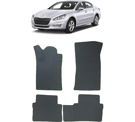 Ковры в салон автомобиля Eva Smart peugeot 508 i седан 2011 - 2014 эва сота серые c красной окантовкой 2736-B1A7-S 1