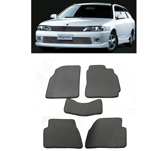 Ковры в салон автомобиля Eva Smart nissan wingroad ii правый руль 1999 - 2001 эва сота бежевые c красной окантовкой 2752-A1A7-S 1