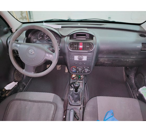 Ковры в салон автомобиля Eva Smart opel combo c рестайлинг 2003 - 2011 эва сота коричневые c красной окантовкой 3404-A6A7-S