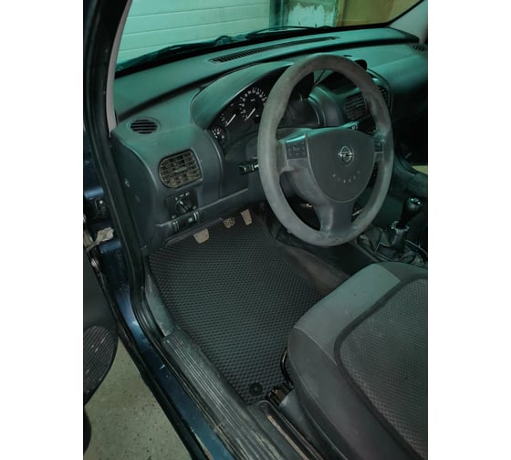 Ковры в салон автомобиля Eva Smart opel combo c рестайлинг 2003 - 2011 эва сота коричневые c красной окантовкой 3404-A6A7-S