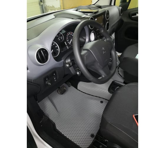 Ковры в салон автомобиля Eva Smart peugeot partner ii рестайлинг 2 2015 - эва сота чёрные c красной окантовкой 3346-B5A7-S