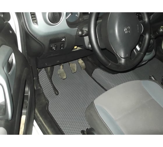 Ковры в салон автомобиля Eva Smart peugeot partner tepee ll 2008 - 2012 эва сота чёрные c серой окантовкой 2072-B5B1-S