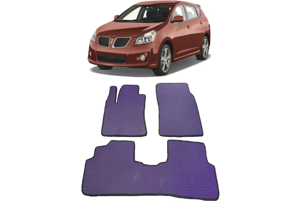 Ковры в салон автомобиля Eva Smart pontiac vibe ii 2008 - 2011 эва сота  чёрные c черной окантовкой 1674-B5B5-S - заказать в интернет-магазине:  цена, описание, отзывы.