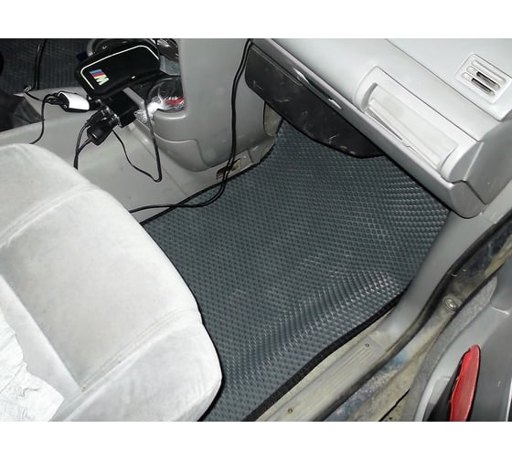 Ковры в салон автомобиля Eva Smart pontiac trans sport 1989 - 1996 эва сота чёрные c синей окантовкой 2357-B5B2-S