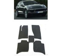 Ковры в салон автомобиля Eva Smart porsche cayenne ii (958) 2010 - 2018 эва сота чёрные c бежевой окантовкой 1682-B5A1-S