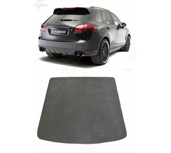 Ковры в салон автомобиля Eva Smart porsche cayenne ii (958) 2010 - 2018 эва сота чёрные c бежевой окантовкой 1682-B5A1-S
