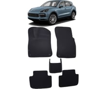 Ковры в салон автомобиля Eva Smart porsche cayenne iii 2017 - эва сота коричневые c черной окантовкой 2965-A6B5-S