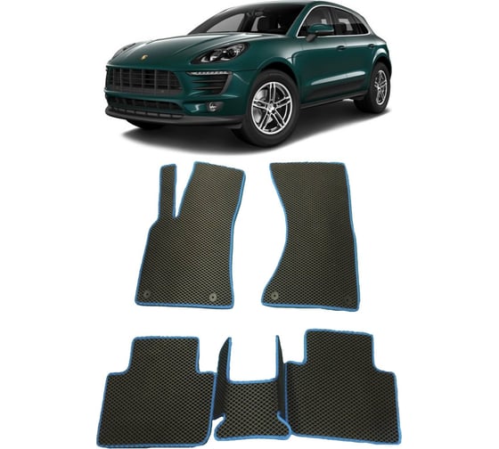 Ковры в салон автомобиля Eva Smart porsche macan 2013 - эва сота чёрные c красной окантовкой 2102-B5A7-S 1