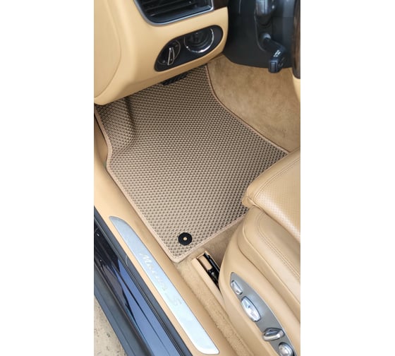 Ковры в салон автомобиля Eva Smart porsche macan 2013 - эва сота коричневые c красной окантовкой 2102-A6A7-S