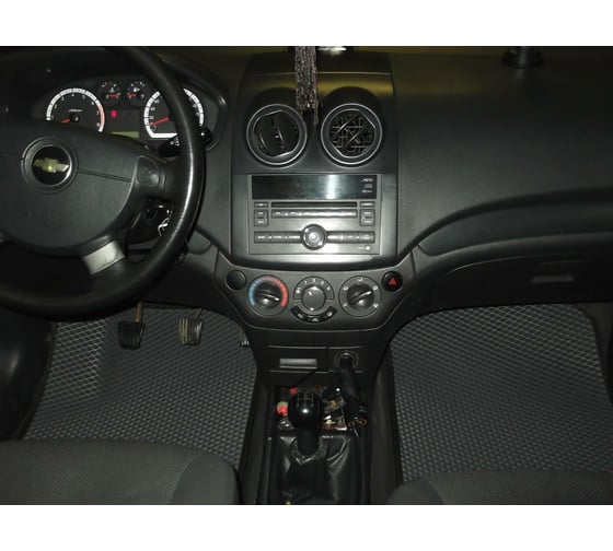 Ковры в салон автомобиля Eva Smart ravon nexia r3 2015 - эва сота коричневые c синей окантовкой 2786-A6B2-S