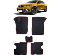 Ковры в салон автомобиля Eva Smart renault arkana i 2019 - эва сота бежевые c серой окантовкой 2921-A1B1-S
