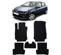 Ковры в салон автомобиля Eva Smart renault clio iii 2005 - 2009 эва сота серые c черной окантовкой 2054-B1B5-S