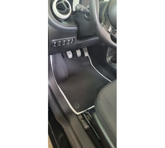 Ковры в салон автомобиля Eva Smart smart fortwo iii (c453) 2014 - эва сота бежевые c синей окантовкой 2682-A1B2-S