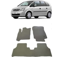 Ковры в салон автомобиля Eva Smart opel meriva a 2002 - 2010 эва сота бежевые c синей окантовкой 1641-A1B2-S