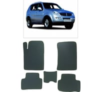 Ковры в салон автомобиля Eva Smart ssang yong rexton i 2001 - 2007 эва сота чёрные c красной окантовкой 3524-B5A7-S