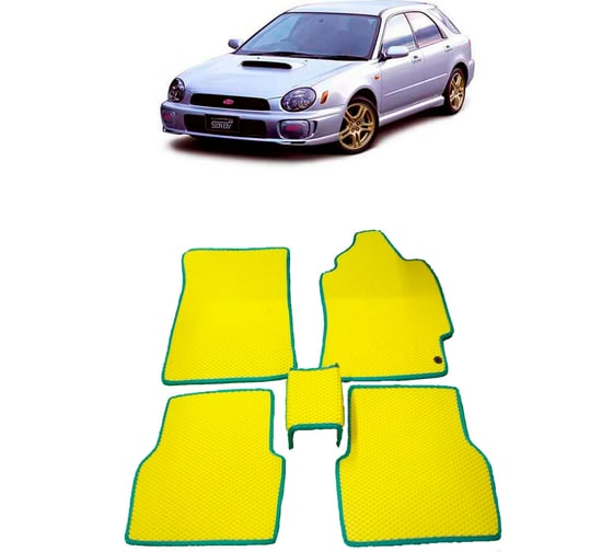 Ковры в салон автомобиля Eva Smart subaru impreza ii правый руль 2000 - 2002 эва сота бежевые c коричневой окантовкой 2399-A1A6-S