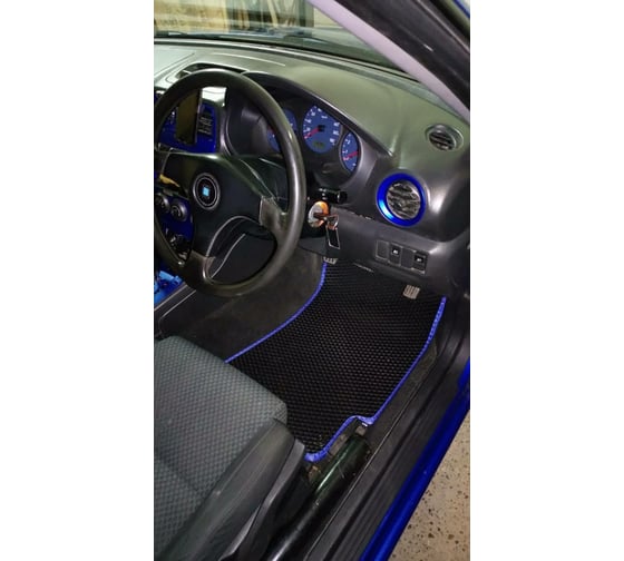 Ковры в салон автомобиля Eva Smart subaru impreza ii правый руль рестайлинг 2002 - 2005 эва сота серые c черной окантовкой 2745-B1B5-S