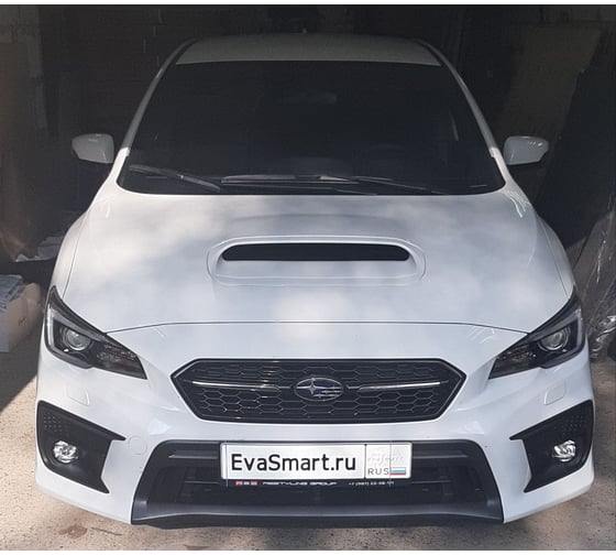 Ковры в салон автомобиля Eva Smart subaru impreza v 2016 - эва сота серые c синей окантовкой 3233-B1B2-S