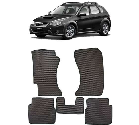 Ковры в салон автомобиля Eva Smart subaru impreza xv (gh) 2010 - 2011 эва сота бежевые c бежевой окантовкой 3862-A1A1-S 1