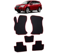 Ковры в салон автомобиля Eva Smart subaru forester iv (sj) 2013 - 2018 эва сота чёрные c бежевой окантовкой 1758-B5A1-S