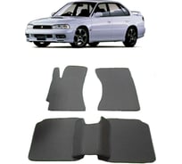 Ковры в салон автомобиля Eva Smart subaru legacy ii 1994 - 1999 эва сота чёрные c синей окантовкой 2857-B5B2-S