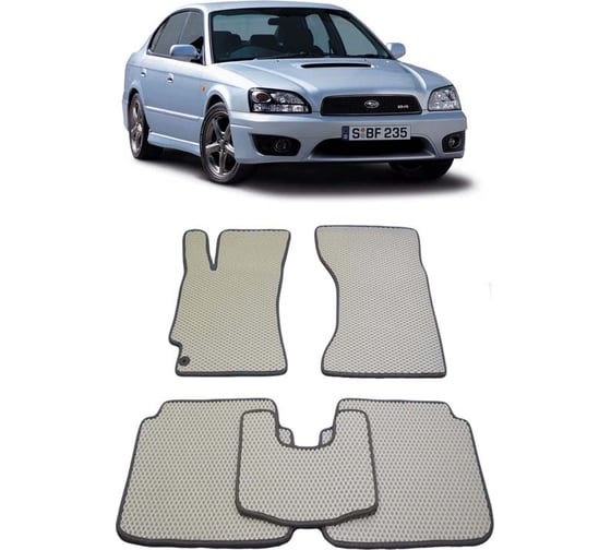 Ковры в салон автомобиля Eva Smart subaru legacy iii 1998 - 2003 эва сота коричневые c черной окантовкой 1760-A6B5-S 1