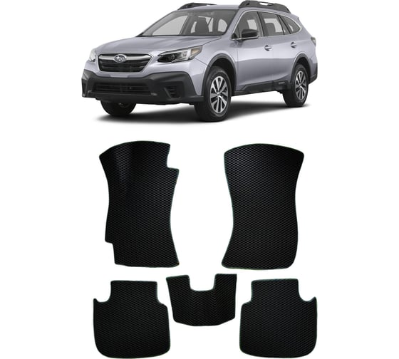 Ковры в салон автомобиля Eva Smart subaru outback v рестайлинг 2017 - 2021 эва сота коричневые c коричневой окантовкой 3202-A6A6-S 1