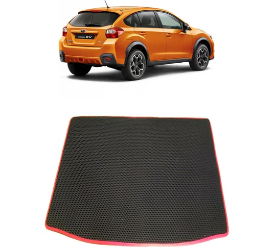 Ковры в салон автомобиля Eva Smart subaru xv 2011 - 2017 эва сота чёрные c серой окантовкой 1768-B5B1-S