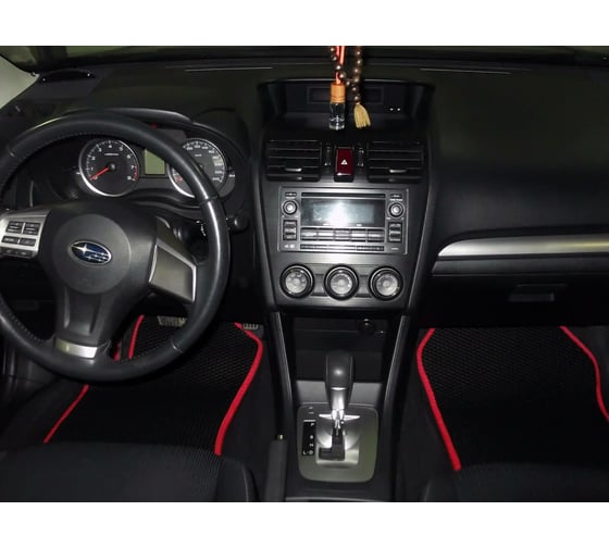 Ковры в салон автомобиля Eva Smart subaru xv 2011 - 2017 эва сота чёрные c серой окантовкой 1768-B5B1-S