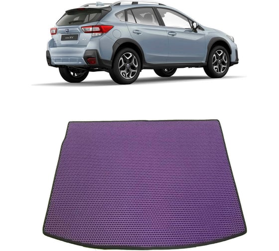 Ковры в салон автомобиля Eva Smart subaru xv ii 2017 - эва сота чёрные c синей окантовкой 2696-B5B2-S