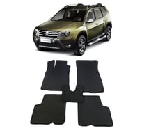 Ковры в салон автомобиля Eva Smart renault duster i 2011 - 2015 эва сота бежевые c коричневой окантовкой 1686-A1A6-S