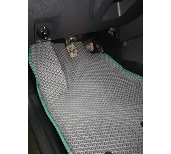 Ковры в салон автомобиля Eva Smart renault duster i рестайлинг вариант макси 3d 2015 - 2021 эва сота чёрные c синей окантовкой 3739-B5B2-S