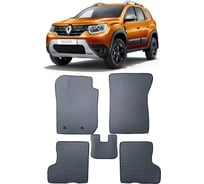 Ковры в салон автомобиля Eva Smart renault duster ii 2021 - эва сота коричневые c серой окантовкой 3391-A6B1-S