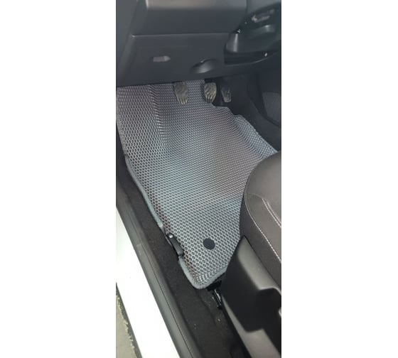 Ковры в салон автомобиля Eva Smart renault duster ii вариант макси 3d 2021 - эва сота чёрные c синей окантовкой 3736-B5B2-S