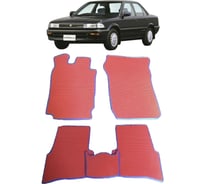 Ковры в салон автомобиля Eva Smart toyota corolla vi (e90) 1987 - 1991 эва сота серые c коричневой окантовкой 2469-B1A6-S