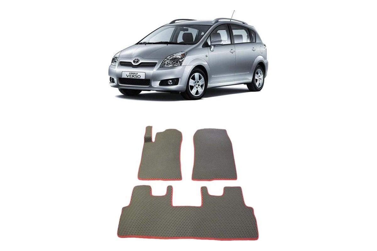 Ковры в салон автомобиля Eva Smart toyota corolla verso 5мест 2007 - 2009  эва сота чёрные c бежевой окантовкой 1810-B5A1-S - заказать в  интернет-магазине: цена, описание, отзывы.