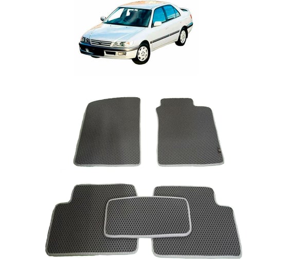 Ковры в салон автомобиля Eva Smart toyota corona (t210) правый руль 1996 - 2001 эва сота серые c серой окантовкой 2075-B1B1-S