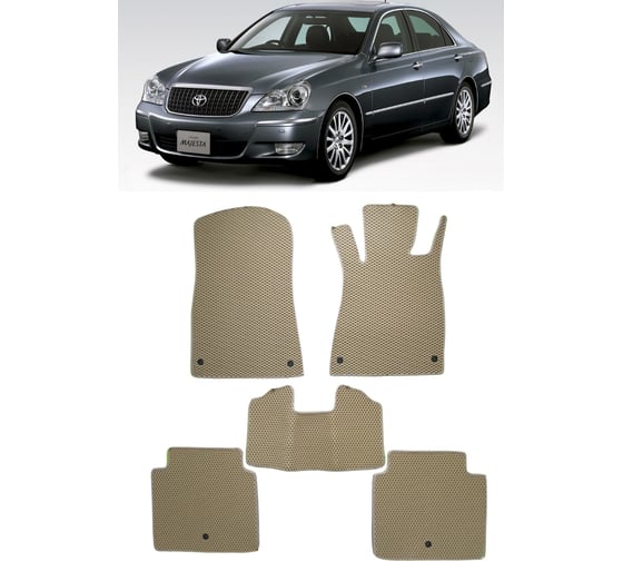 Ковры в салон автомобиля Eva Smart toyota crown majesta iv (s180) правый руль 2004 - 2009 эва сота серые c коричневой окантовкой 3537-B1A6-S