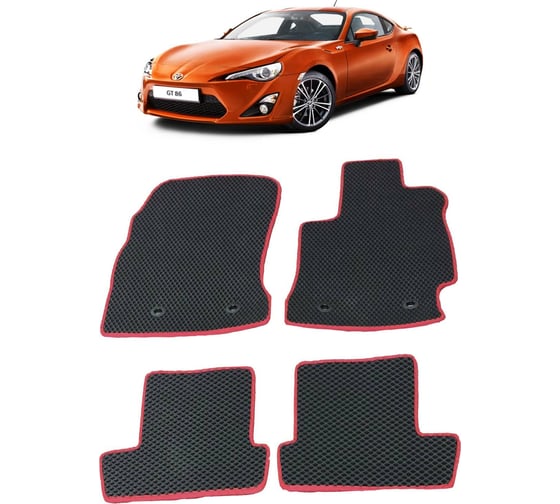 Ковры в салон автомобиля Eva Smart toyota gt86 правый руль купе 2012 - 2016 эва сота коричневые c бежевой окантовкой 2365-A6A1-S 1