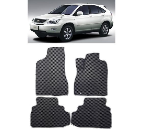 Ковры в салон автомобиля Eva Smart toyota harrier ii (xu30) правый руль 2003 - 2013 эва сота коричневые c красной окантовкой 3020-A6A7-S 1