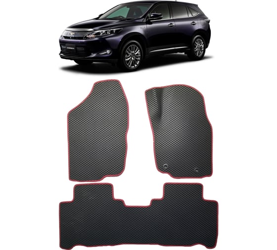 Ковры в салон автомобиля Eva Smart toyota harrier iii (xu60) правый руль 2013 - 2017 эва сота серые c бежевой окантовкой 3187-B1A1-S
