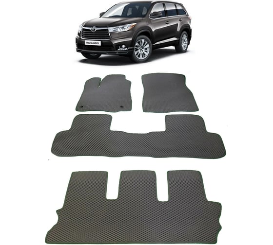 Ковры в салон автомобиля Eva Smart toyota highlander iii (u50) 2013 - 2019 эва сота чёрные c синей окантовкой 1812-B5B2-S 1