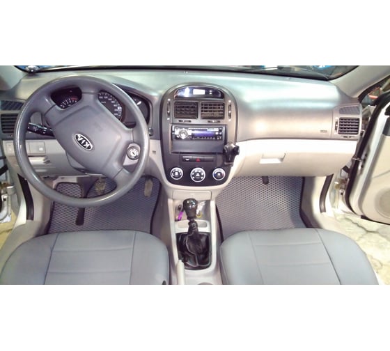 Ковры в салон автомобиля Eva Smart kia сerato i 2004 - 2009 эва сота бежевые c коричневой окантовкой 1347-A1A6-S